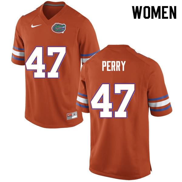 NCAA Florida Gators Austin Perry Women's #47 Nike Orange Stitched Authentic College Football Jersey OBN8564SD